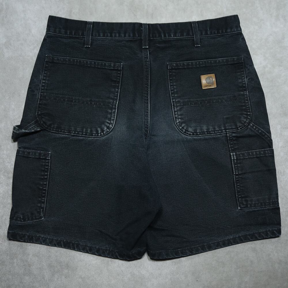 Vintage Carhartt B25 BLK Faded Black Carpenter Shorts Size 34